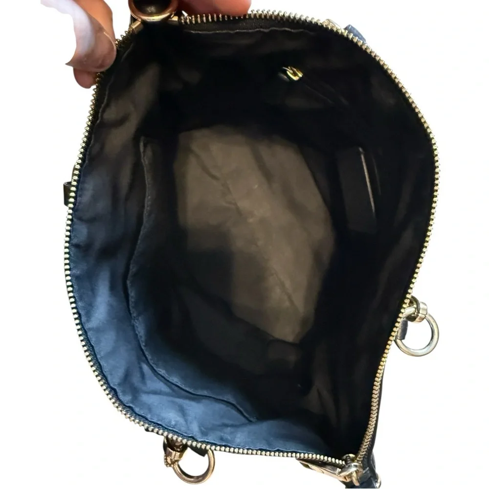 Coach Kelsey Satchel Black Pebble Leather Small Crossbody Top Handle Bag - Picture 6 of 10